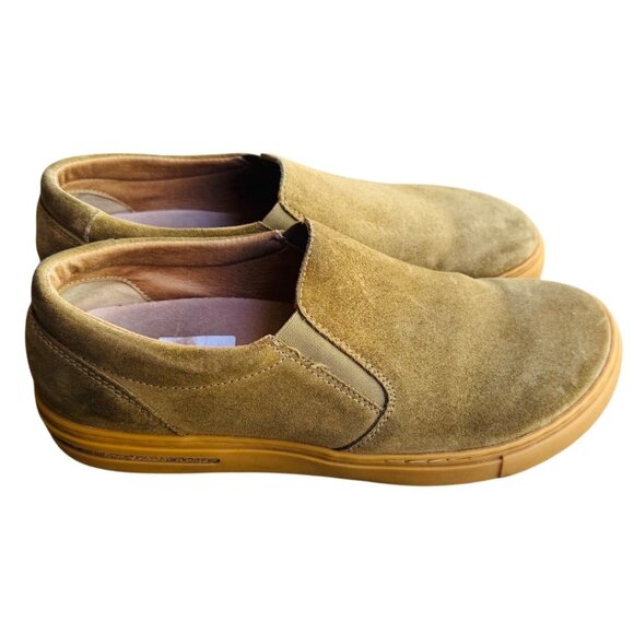 Birkenstock Oswego Size 41 US W 10/ M 8 Suede Leather Slip-On Shoes Olive Green - Picture 2 of 11